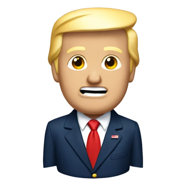 Donald Trump with navy suit and red tie  sticker