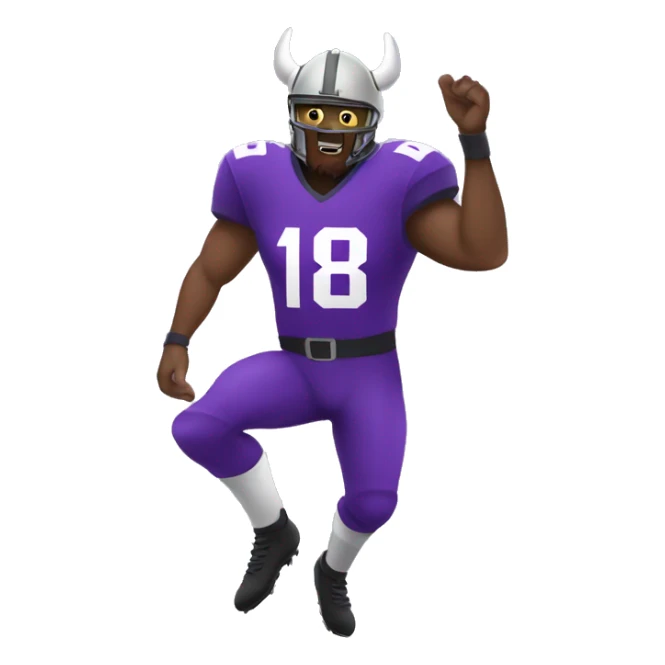 purple viking football play number 18 sticker