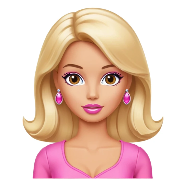 pink coquette tan blonde barbie sticker