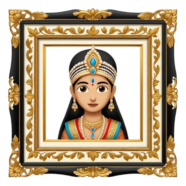 an indian frame with a royal painting  sticker