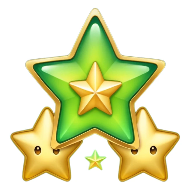 stars with golden and green colours sticker