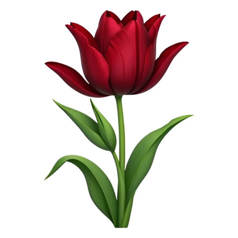 goth tulip with wilted look and dark green stem sticker