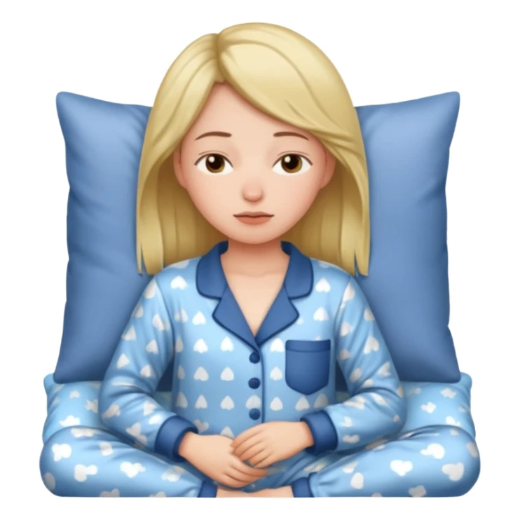 Chica apunto de dormir blanca sticker