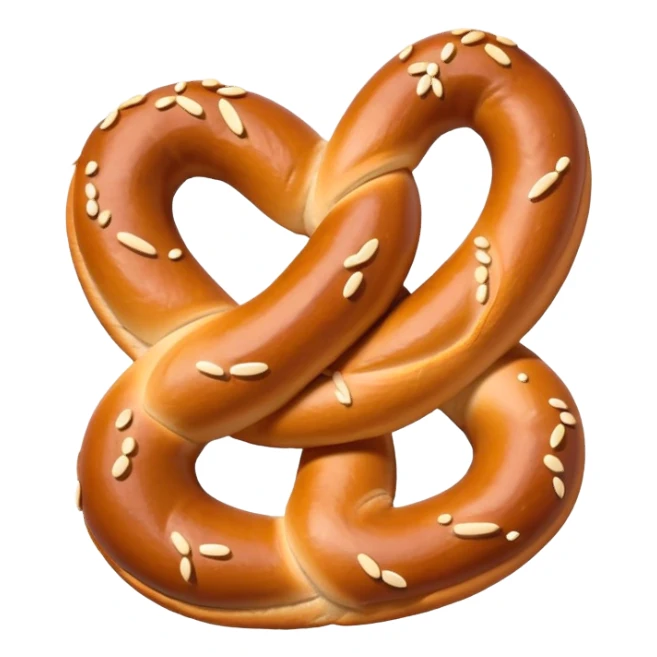 Simple pretzel street food emoji with soft colors sticker