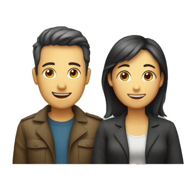 two people, a male and a female, chatting sticker