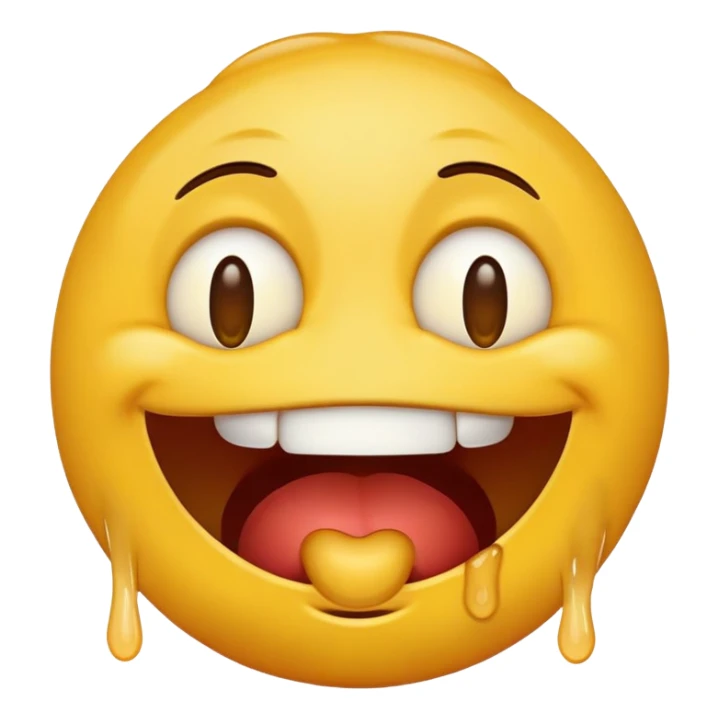 yellow emoji with dead eyes and drooling sticker