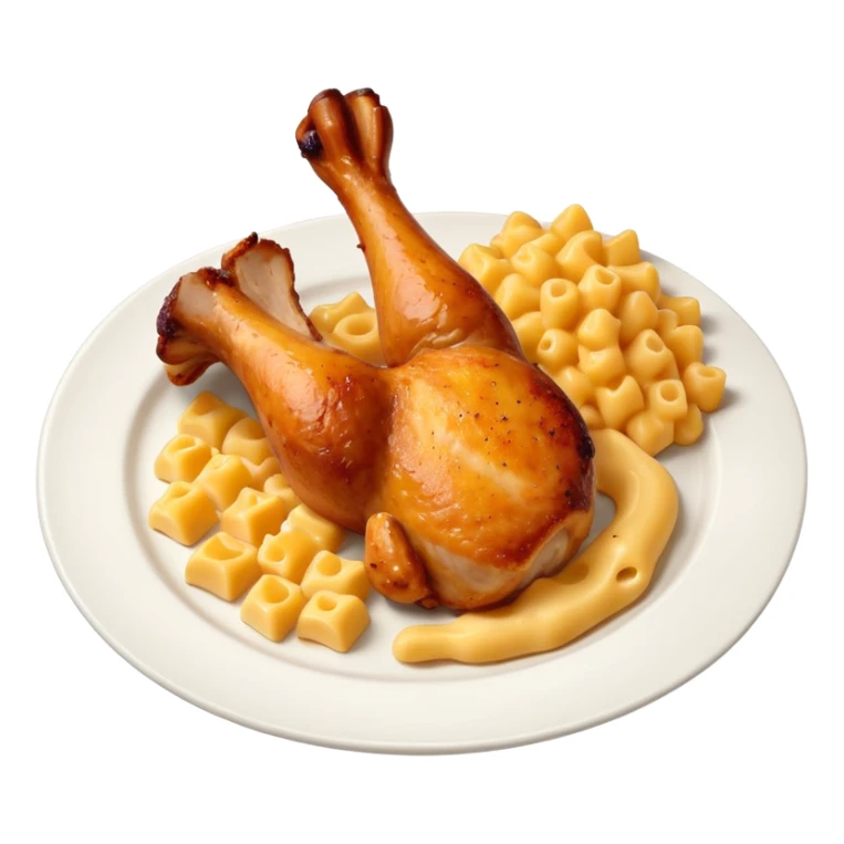 baked chicken leg with mac and cheese on the side sticker