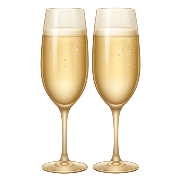 
2 light beige champagne glasses are knocked against each other sticker