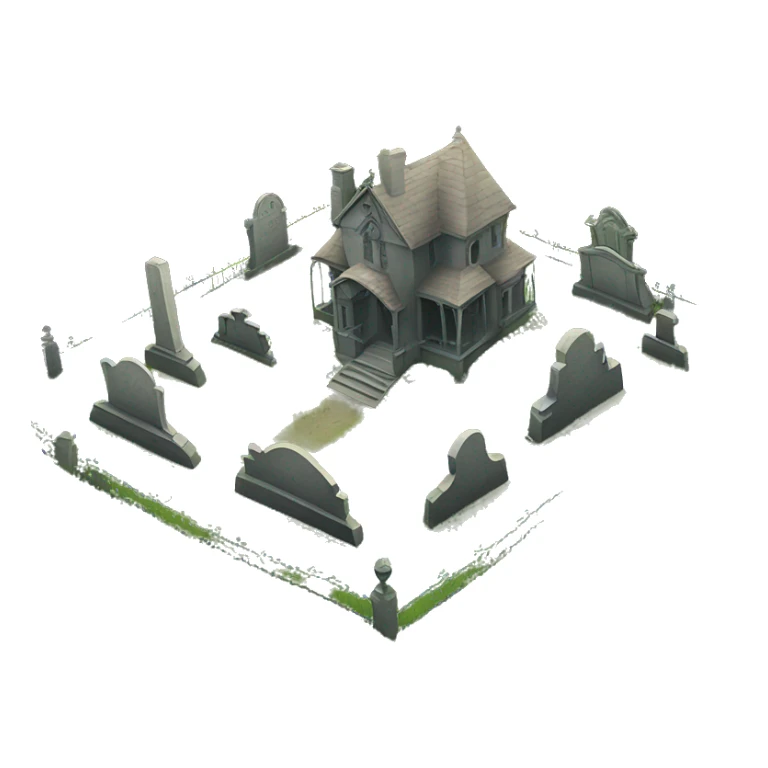 Large overgrown Haunting graveyard field at Victorian mansion sticker