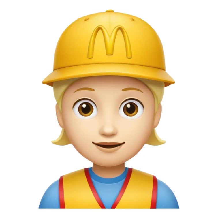 Yellow circle with a McDonald's hat not being a person sticker