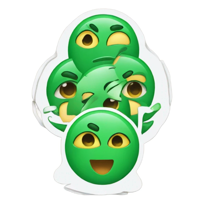 Aesthteic green emoji sticker sheet sticker