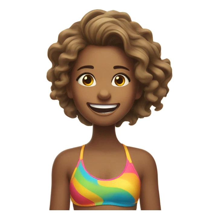 happy girl at the beach sticker