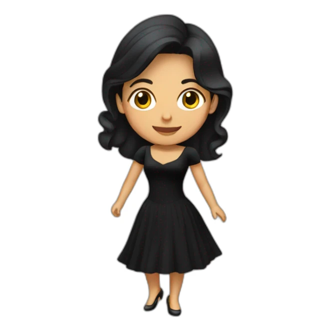 Venezuelan Woman with dark hair in black dress dancing  sticker
