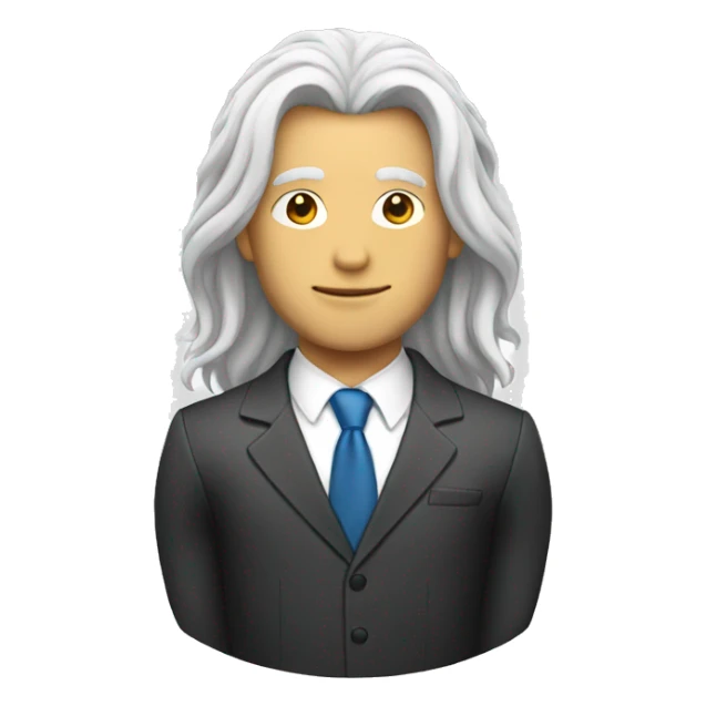 Suit man with long Blanc hair  sticker