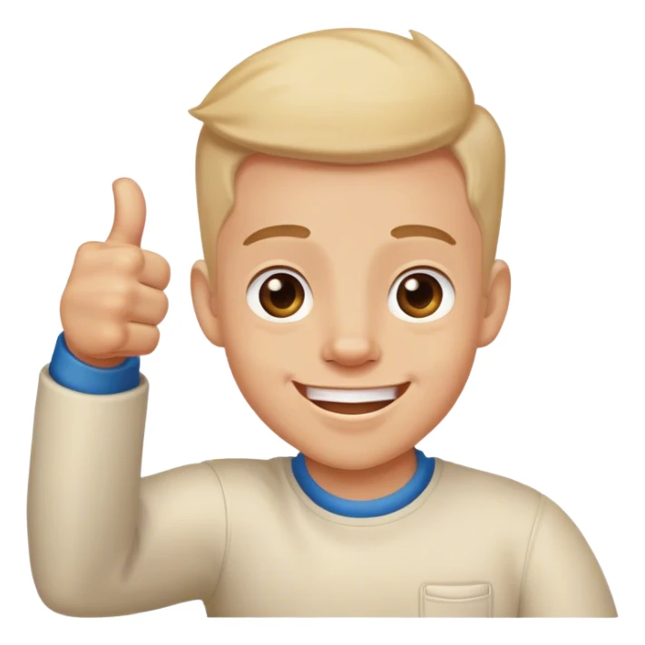 cheerful birthday boy giving thumbs up  sticker