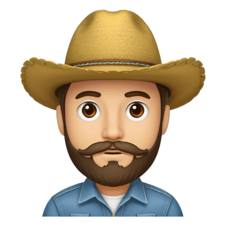 Un muchacho con sombrero vaquero y con barba  sticker