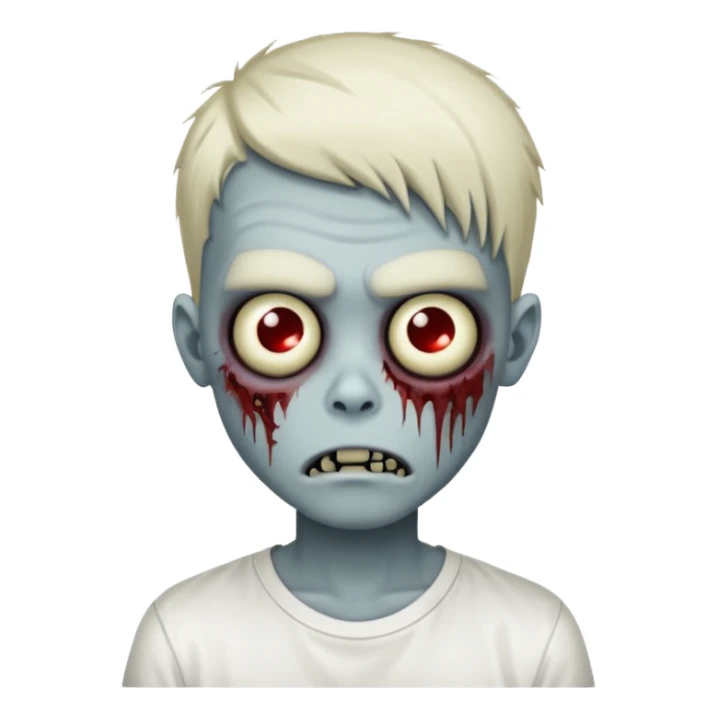 zombie boy with emo hair and white shirt, variant 1 sticker