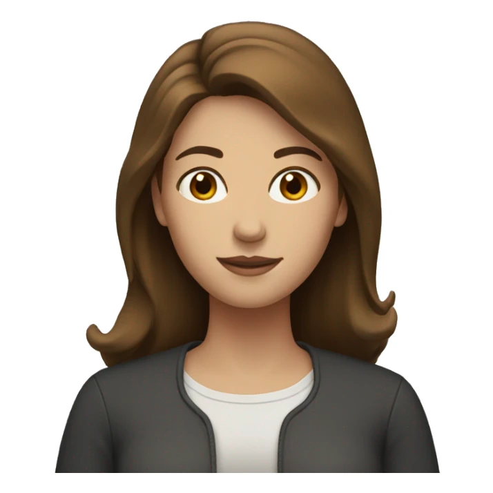 Woman with brown hair and middle part sticker