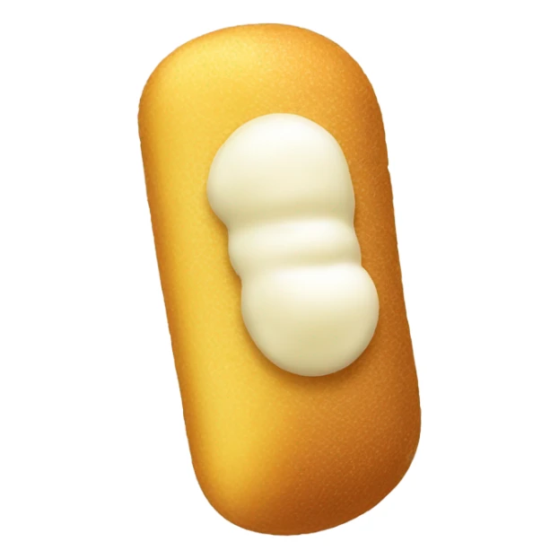 A Twinkie with cream pouring out of one side sticker