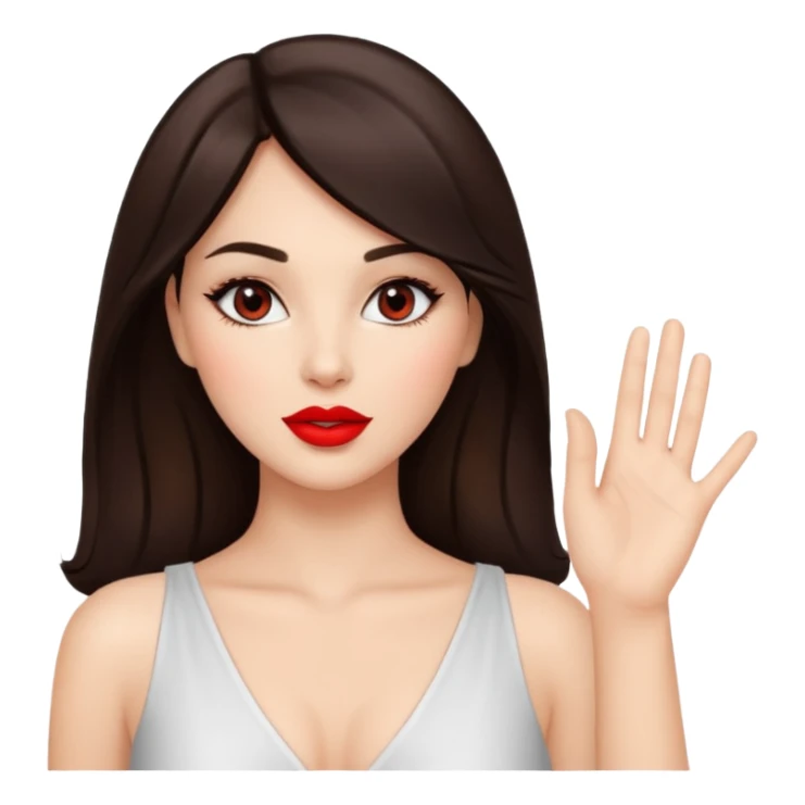 Beautiful brunette lady sexy with raised hand sticker