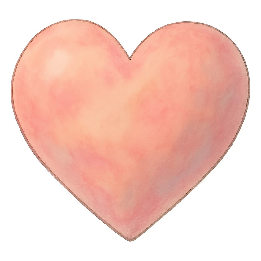 ghibli style heart with soft shading and gentle colors sticker