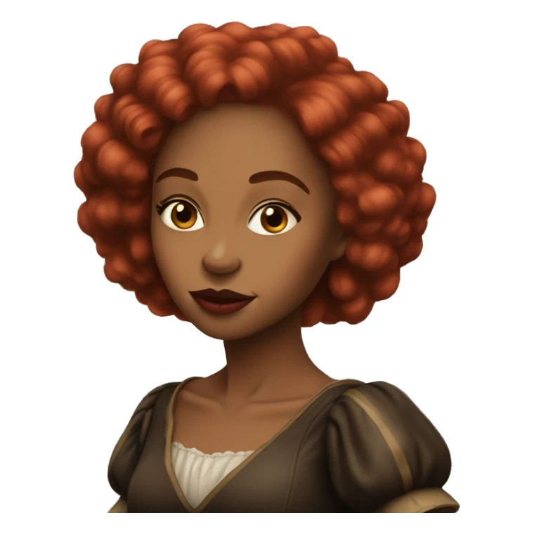 Three Musketeers black woman smooth long red hair big lips sticker