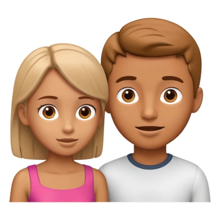 generate realistic detailed boy and girl tolks 3d style  sticker