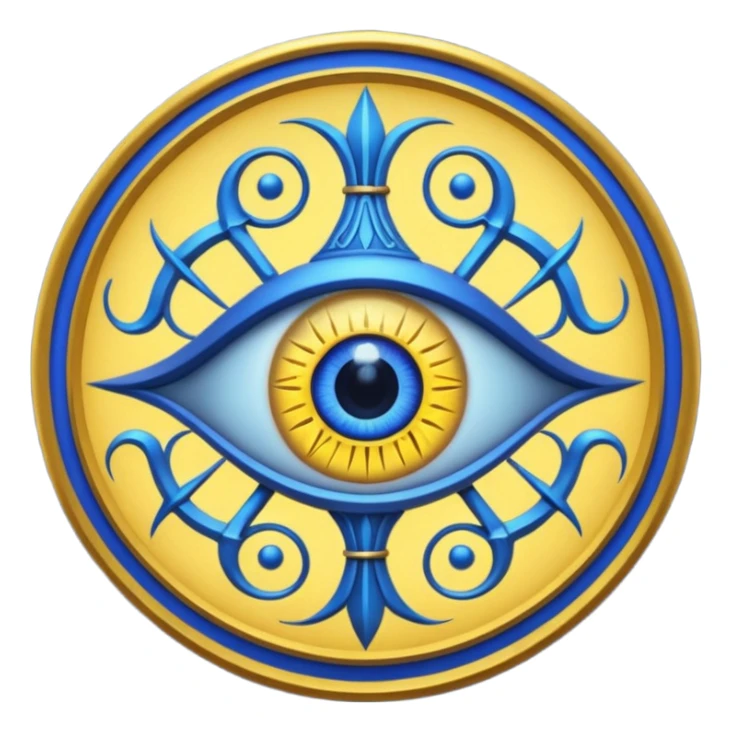 Wiz 101 casting sigil blue and yellow myth eye inspired school sticker
