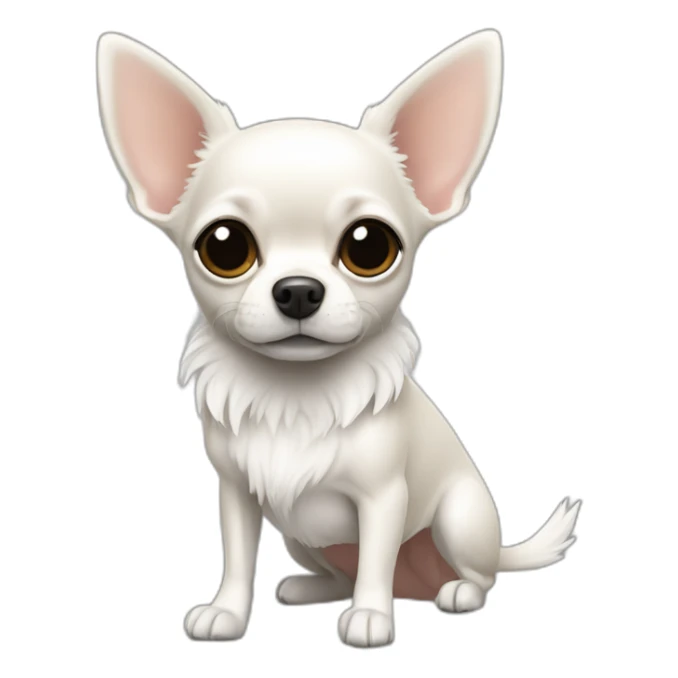 Chihuahua blanc et noir à poils longs sticker