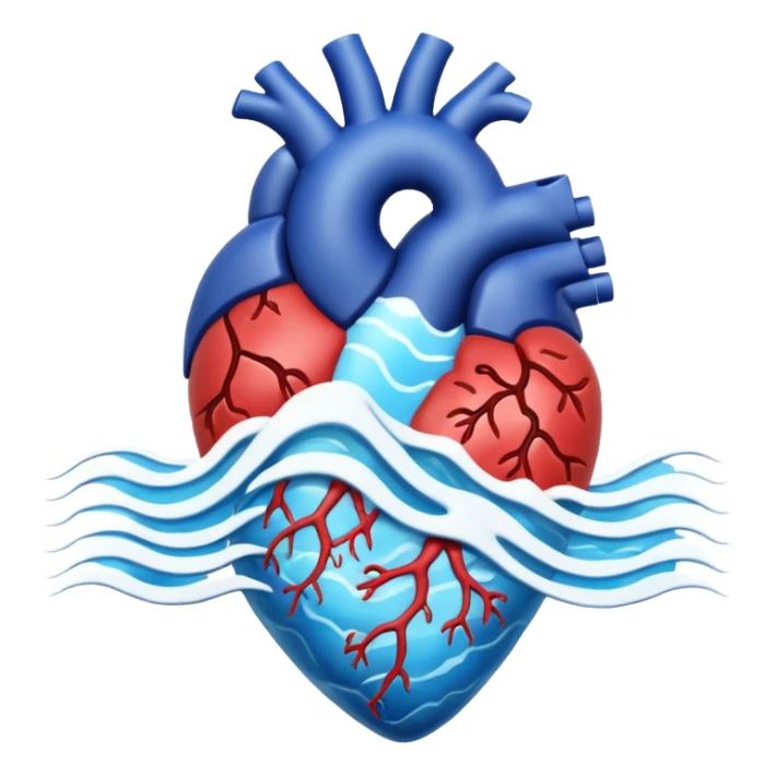 Anatomical heart made of ocean waves sticker