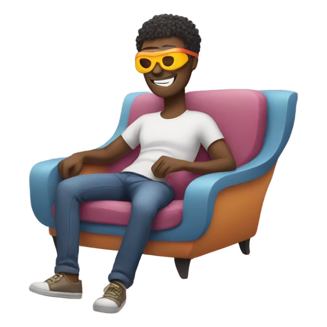 A cartoon with a mask on, relaxing  sticker