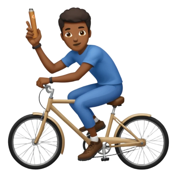 black man riding a bike with a blunt in his hand sticker