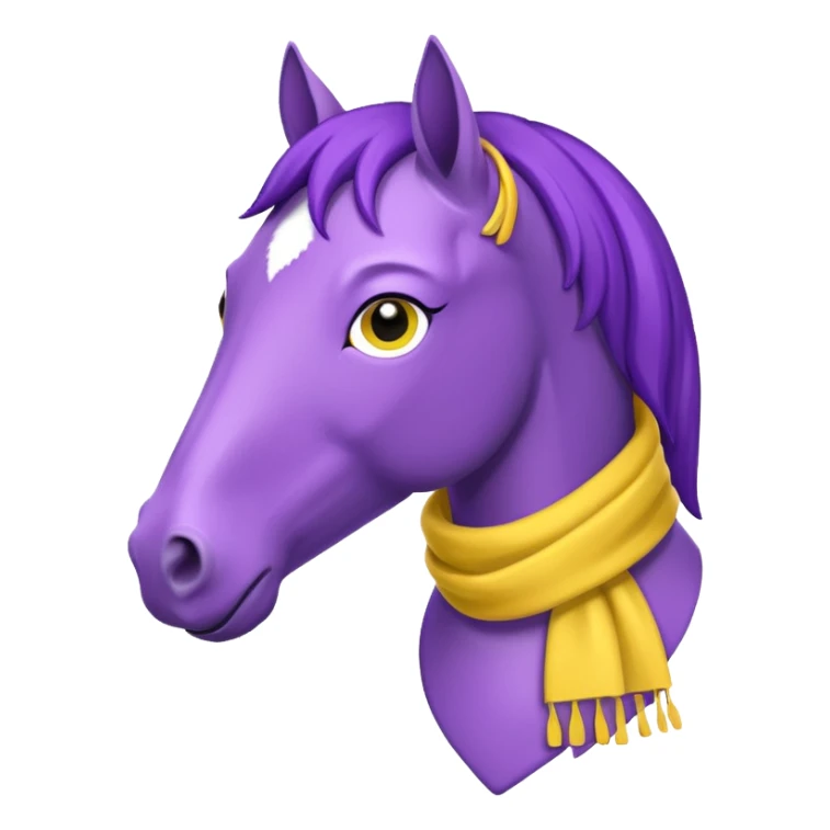 Purple horse wearing yellow scarf
 sticker
