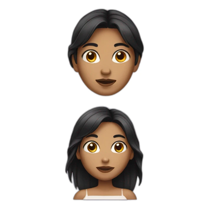 A girl have black hair  sticker