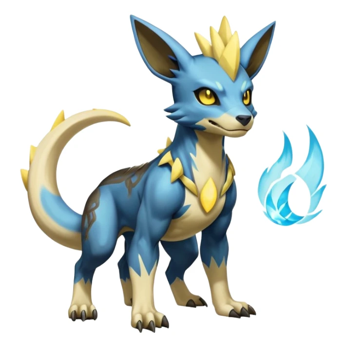 Manectric-Electrike-Lucio-Cubone-Umbreon-Marowak-Draco-Fakémon-hybrid-creature (full body), 4 legs sticker