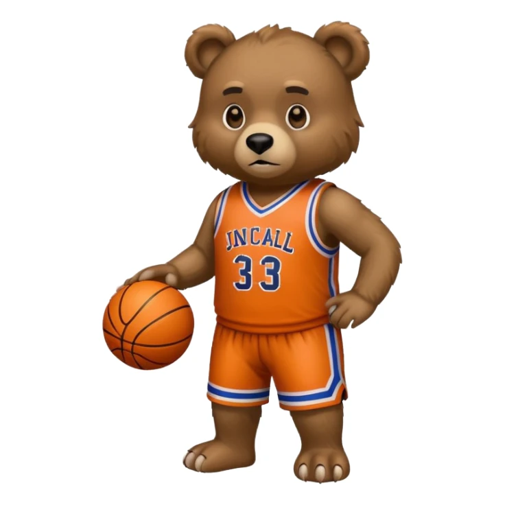 Bear with full body and wearing basketball Jersey sticker