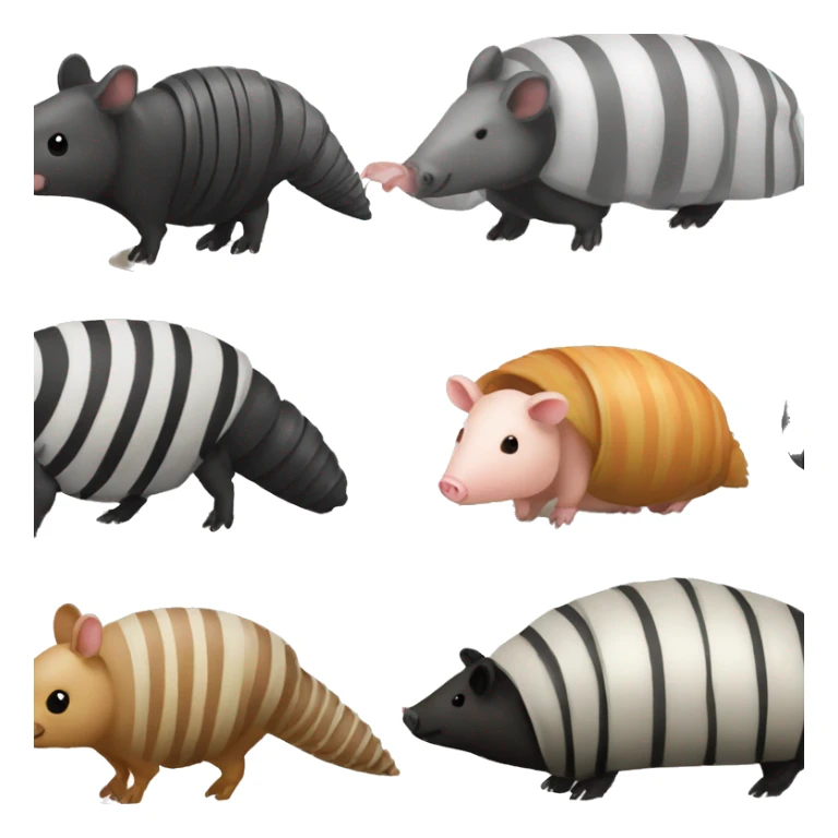 Black and white armadillo pig panda centipede armadillo  sticker
