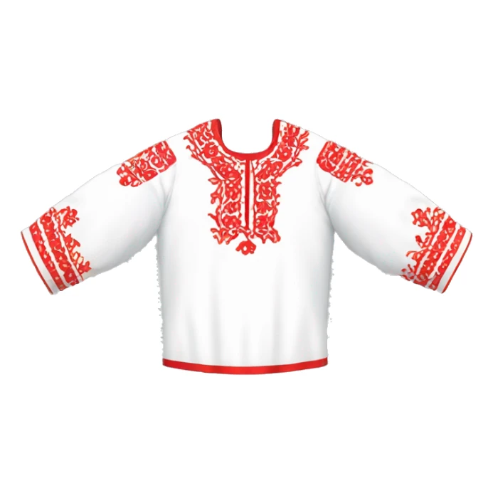  Shirt  vyshyvanka, white with red round embodiary on sleeves sticker