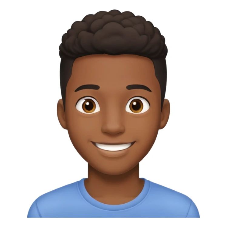 19-year-old Black male with a friendly smile, casual style sticker