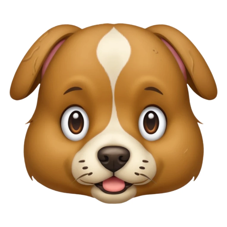 mud and hay stuck on dog face sticker