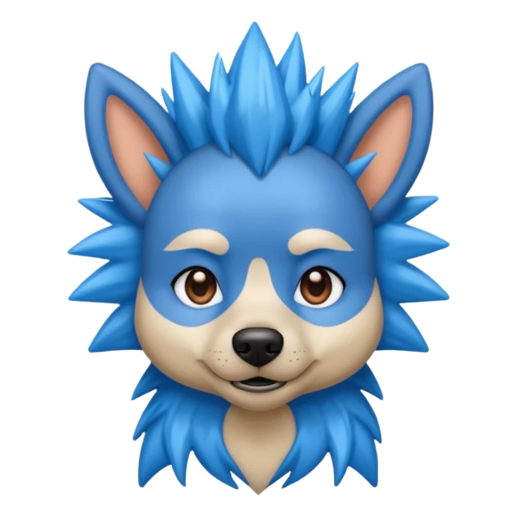 blue very spiky haired dog with earrings sticker