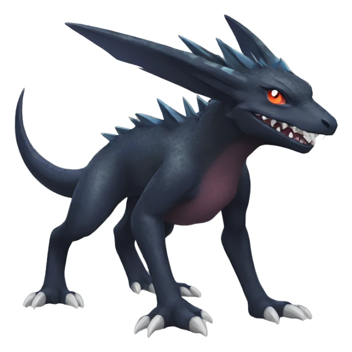 cool edgy colorful Dark-type nargacuga Pokémon full body sticker