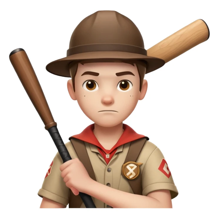 Scout character from Team Fortress 2 with baseball bat sticker