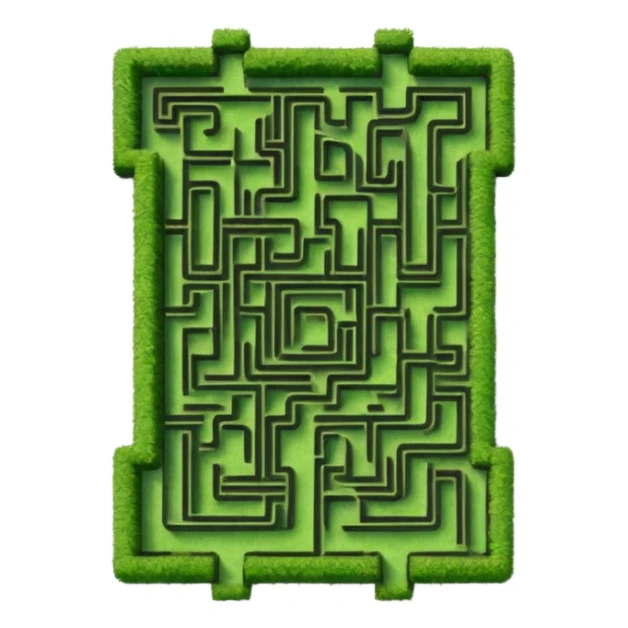 hazme un laberinto y en el centro pasto sticker