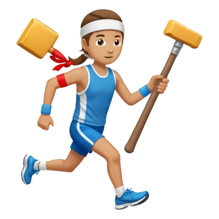 An emoji representing the ironman challenge event long-distance marathon for an mmorpg player who crafts everything themselves the hard way, and does not buy or sell items in-game. sticker