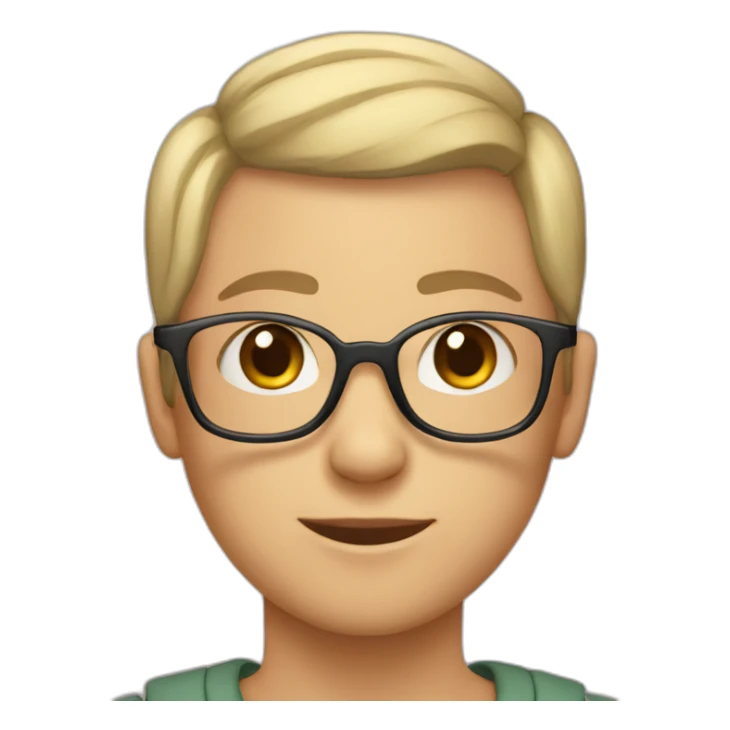 Caucasian Teenager with a buzz cut and round glasses sticker