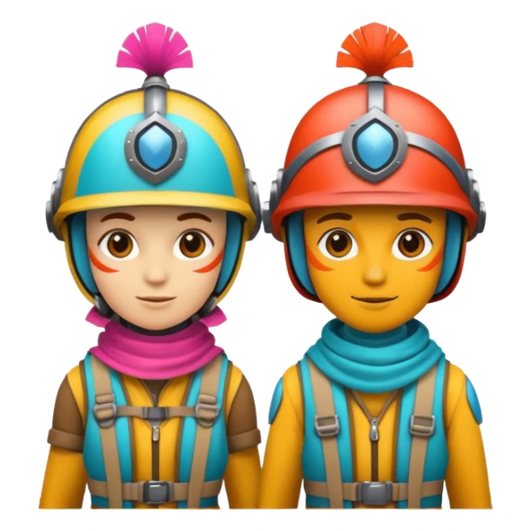 Colorful Helmeted Travelers sticker