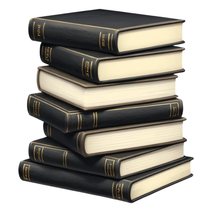 5 black and white books sticker