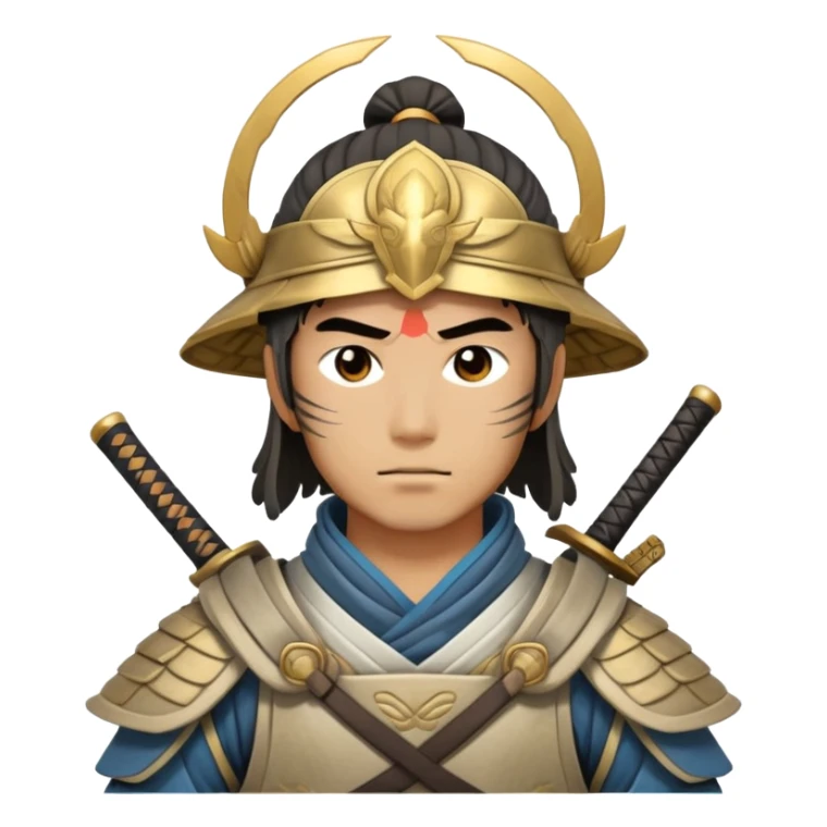 male samurai warrior with angelic halo and nomadic traveling gear sticker
