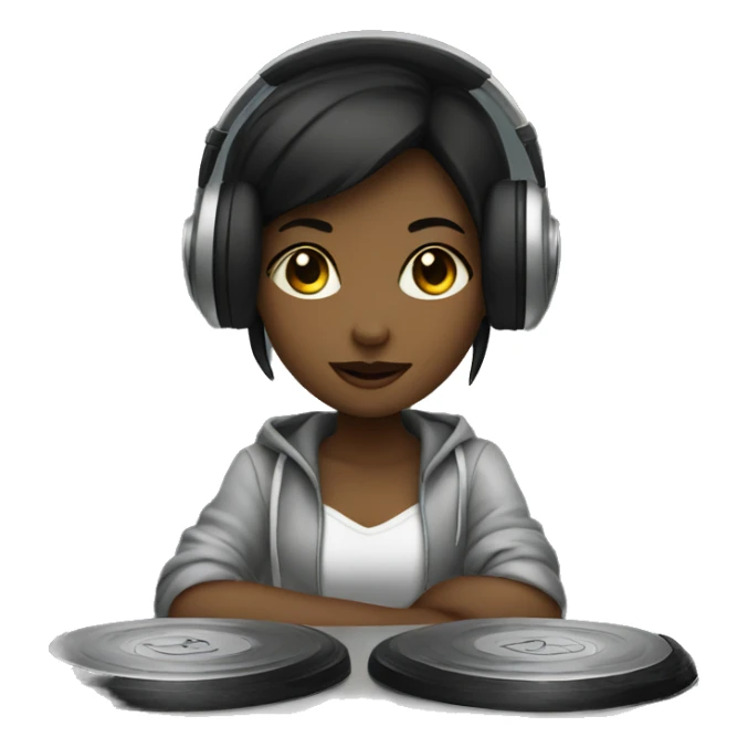 Girl in a dj booth  sticker